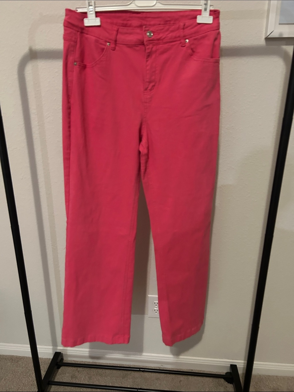 Hot Pink Straight-Leg Pants